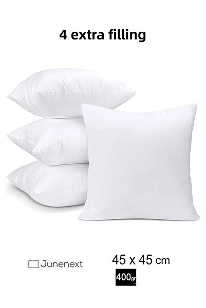 Junenext 4 قطع وسادة رمي ممتلئة للغاية وسادة داخلية فاخرة مقاس 45 × 45