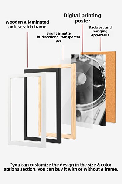 Postifull Комплект за картини с дървена рамка, черно-бяла музикална стенна картина, комплект от 3 плаката, № 300720