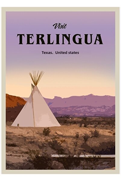 Universal Poster decorativ din lemn Terlingua Tablo