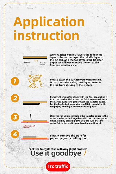 TRC TRAFİK 38x24 Cm Black Office Rules Decorative Wall Sticker