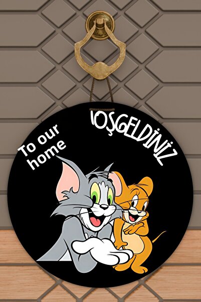 Dormot Home Ornament modern pentru ușă Tom și Jerry negru Ornament pentru ușă...