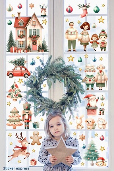 Sticker Ekspres Ένα ημέρα στην Πρωτοχρονιάτικη Πόλη Πρωτοχρονιάτικο Σετ αυτοκ...