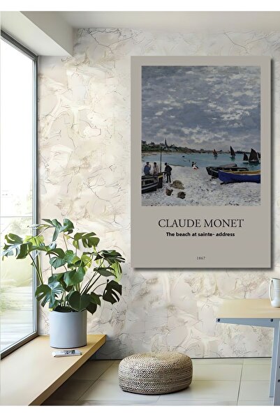 Teona Ahşap Claude Monet Peisaj de litoral Tablou decorativ din lemn MDF Tabl...