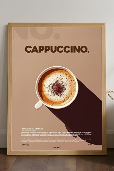 Duvarda Αφίσα με φυσικό ξύλινο πλαίσιο σε χρώμα καπουτσίνο, διακοσμητικός πίν...