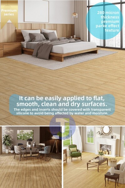 Technojet Premium Textured Hardwood Pattern Floor - Kitchen, Wall and Cabinet Finish, 60Cmx500Cm