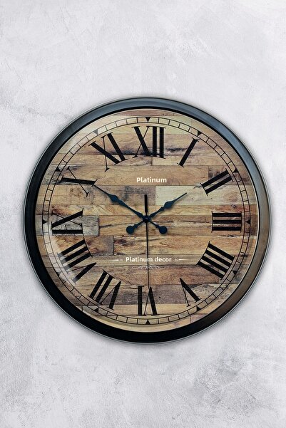 AİB STORE هدية ساعة حائط معدنية سوداء مقاس 40 سم