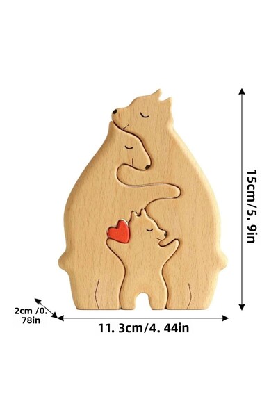 Kesoto لغز فني خشبي لعائلة الدببة المكونة من 3 دببة، منحوتات خشبية يمكنك صنعه...