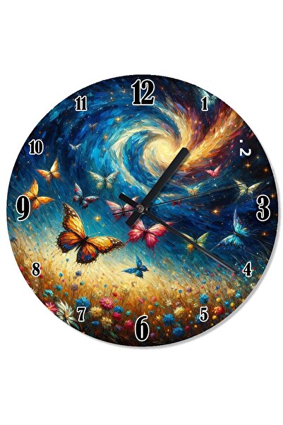 ekart ساعة حائط تناظرية لمجرة الفراشة الكونية