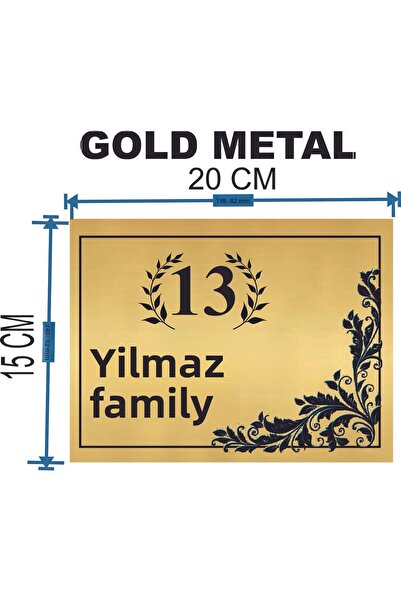 sıradışıhediyem Metal Door Name Patterned Metal Sheet Size 20 X 15 cm