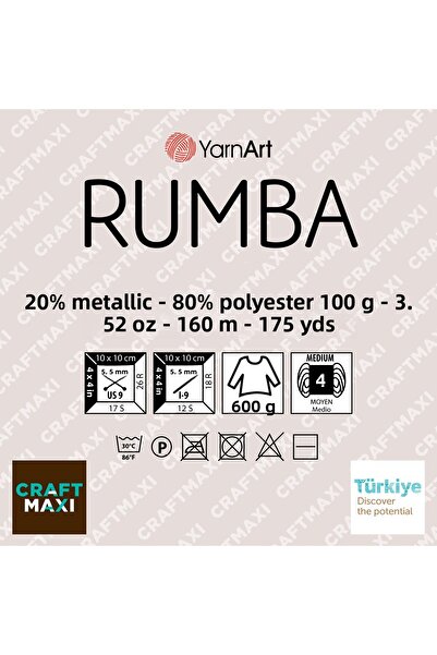 Yarnart RUMBA White-101 Sclipici pentru tricotat manual