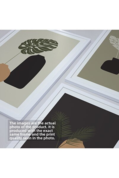 HOMEPACK Set cadru laminat alb 3 piese Pictură Hpn051