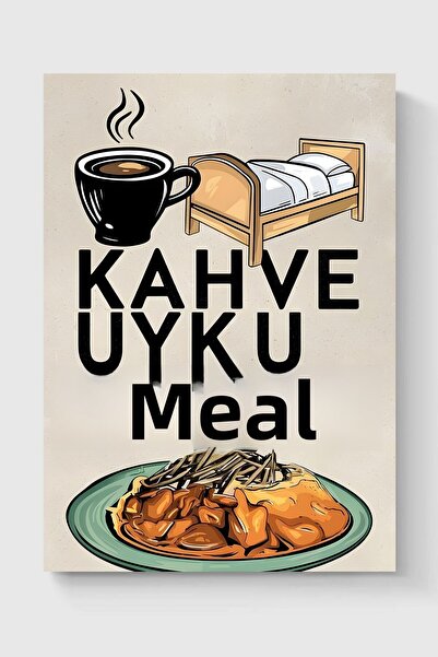 Luna Marissa Αφίσα για τον ύπνο και το φαγητό με καφέ χωρίς πλαίσιο