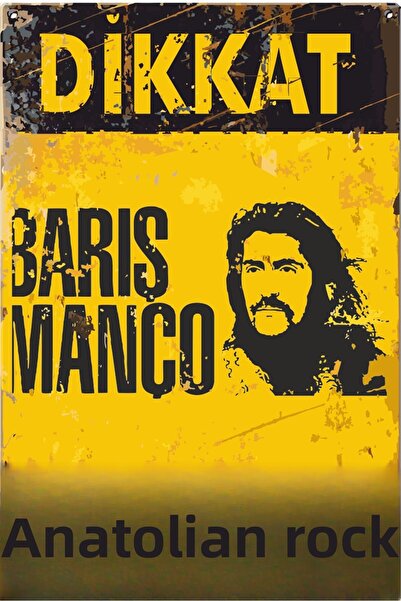 Hayat Poster Προσοχή Barış Manço Anatolian Rock Προειδοποιητική πινακίδα ρετρ...