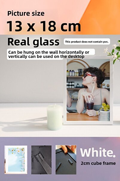 CreaWitch 13X18 cm Photo Picture Frame - 20mm Glass with Stand and Wall Hanging Horizontal-Vertical