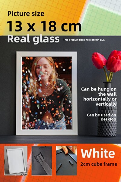 CreaWitch 13X18 cm Photo Picture Frame - 20mm Glass with Stand and Wall Hanging Horizontal-Vertical