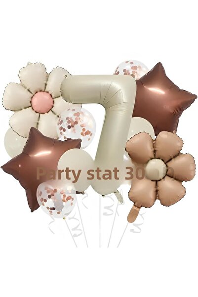 Parti Station مجموعة بالونات ريترو كولور ديزي كونسبت لعمر 7 سنوات، مجموعة بال...