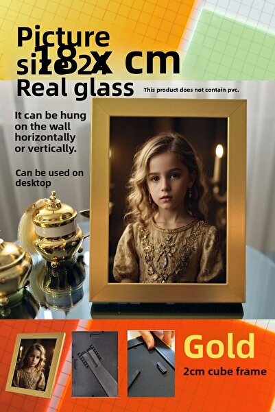 CreaWitch إطار 20 مم من الزجاج الحقيقي مقاس 18 × 24 سم إطار صورة مع حامل أو م...