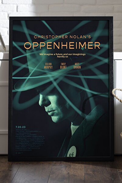 Duvarda Αφίσα Oppenheimer με μαύρο ξύλινο πλαίσιο, ζωγραφική τοίχου ταινιών
