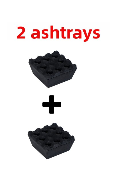 issevenler Ashtray, Grilled Ashtray Black Melamine, Ashtray 2 Pieces