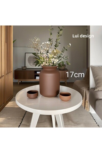 Lui Tasarım Vază din ceramică maro, în stil nordic simplu, tendință decorativ...
