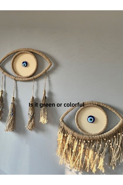 renkli mi renkli tasarım dünyası Set de 2 ornamente de perete/ușă din iută, î...