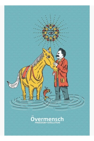 Universal Poster decorativ din lemn cu pictura Evoluția lui Nietzsche