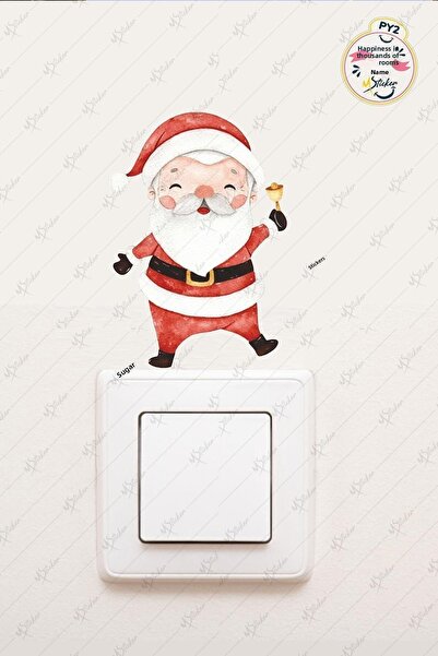 MSticker Autocolant pentru priză de Anul Nou Moș Crăciun - Autocolant de Anul...