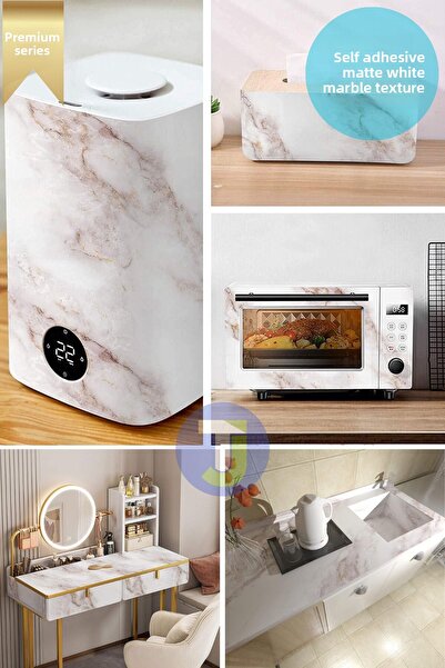 Technojet Self-Adhesive Marble Pattern Foil Kitchen Bathroom Countertop Wall Covering 60Cmx300Cm