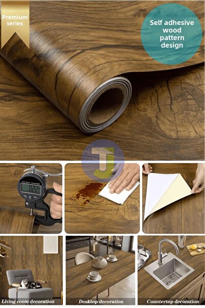 Technojet Self Adhesive Natural Wood Textured Wall Cabinet Table Kitchen Countertop Veneer 60cmX300cm