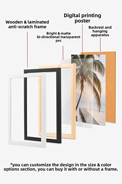 Postifull Tablou cu rama alba, pictura de perete cu design artistic, seria Comfort de Anul Nou NR:108759