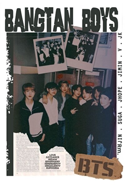 Universal Bangtan Boys - Ξύλινη Αφίσα Vintage Ζωγραφικής, Διακοσμητικός Κωδικ...