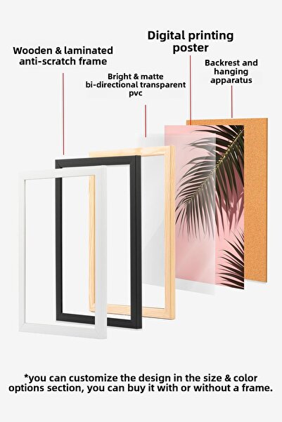 Postifull Комплект за картини с дървена рамка, Розова максималистична стенна картина, Комплект от 3 постери, № 300782