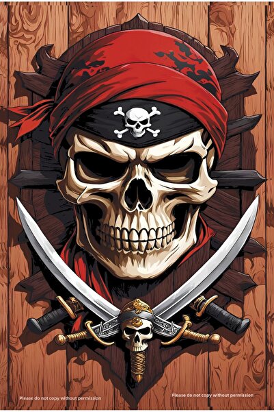 Hayat Poster pirat craniu decor casa pictura poster retro din lemn