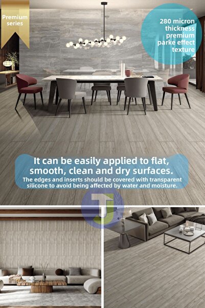 Technojet Premium Textured Hardwood Pattern Floor - Kitchen, Cabinet, and Duvet Covered, 60Cmx100Cm