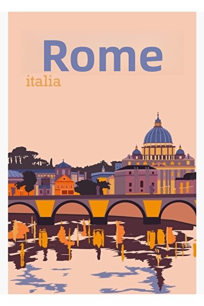 Universal Ρώμη Ιταλία Ξύλινη Αφίσα Τέχνης Διακοσμητική