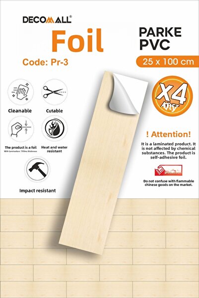 DECOMALL FOLIE AUTOADEZIVĂ PR-3 4 bucăți, PENTRU PARDOSILE DIN LEMN, PLACĂTUR...