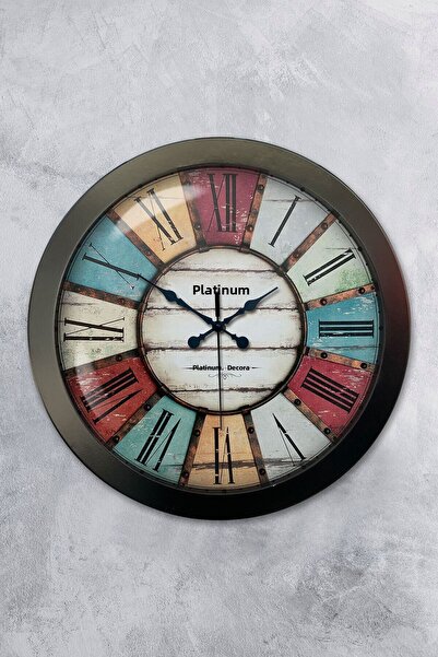 Platin Saat هدية ساعة حائط معدنية ريترو أنثراسايت مقاس 36 سم