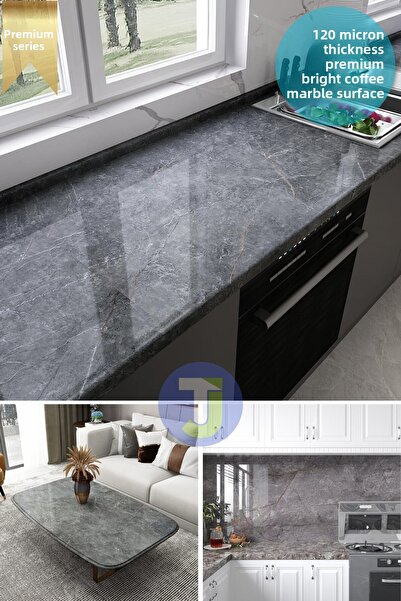 Technojet Self-Adhesive Marble Pattern Foil Kitchen Bathroom Countertop Wall Covering 60Cmx100Cm