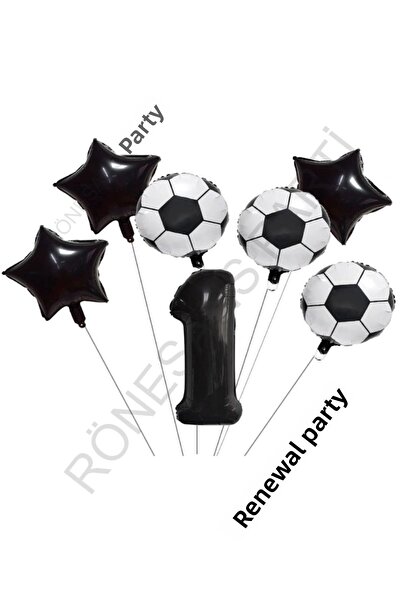 Generic Brand Star Number Football Ball Patterned Foil Balloon Set Age 1