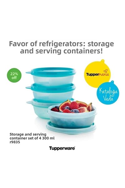 Tupperware Sugar Bowl 4 Pieces 300 Ml.