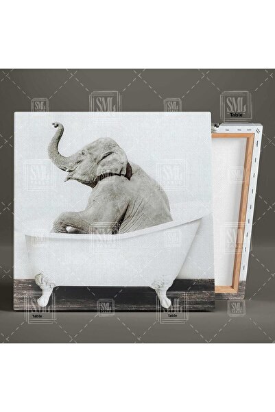 SML TABLO Ελέφαντας στη μπανιέρα Τετράγωνος πίνακας καμβά
