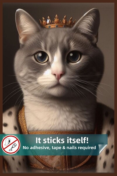 Pi Papers Αφίσα Lady Smoke Cat, Αφίσα εκτύπωσης υψηλής ευκρίνειας, Γκρι γάτα,...