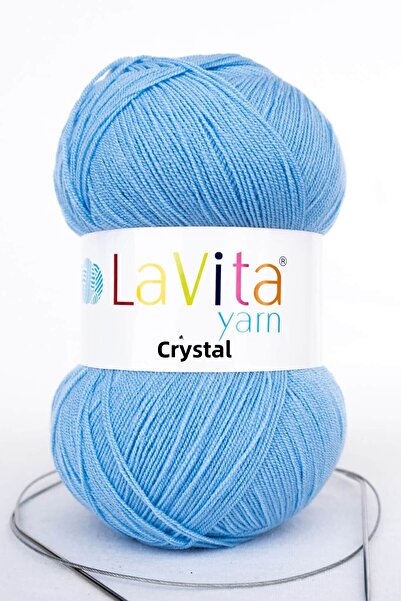 LaVita Yarn خيط حياكة يدوي من ألياف كريستال أميجوريمي تاكا (5049-أزرق متوسط)