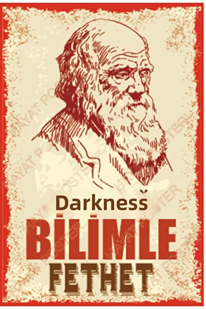 Hayat Poster Charles Darwin - Ανακαλύψτε με ρετρό επιστήμη Ξύλινη αφίσα