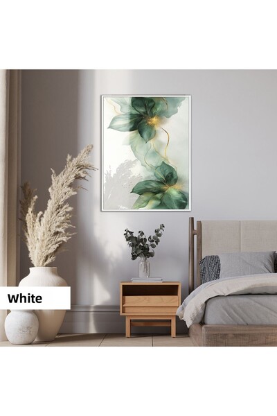 Harikabirev HARİKABİREV | MODEL FLORAL VERDE-AUR | STICLA CU CADRU | TABLA DE STICLA TEMPLATA CU CADRU, SIMPLE, VERTICALA