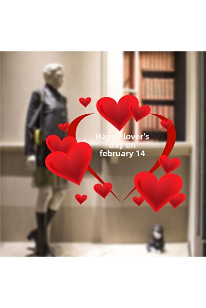 Aysprint 14 februarie Ziua Îndrăgostiților Vitrina magazinului, perete, sticl...