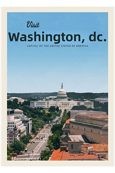 Universal Декоративен дървен плакат за маса с изображение на Вашингтон, окръг...