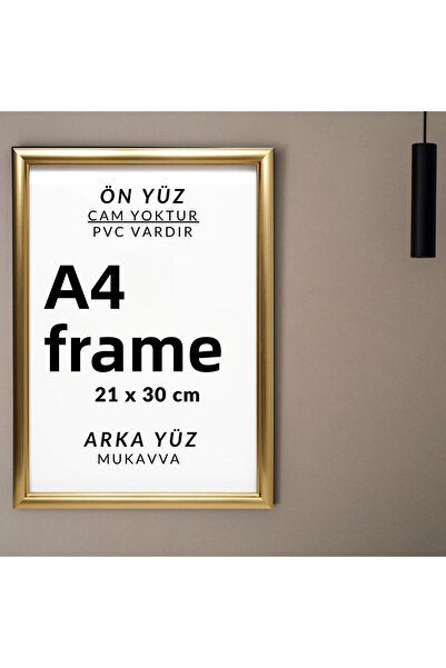 CreaWitch A4 Gold Frame - Pvc Frame with Diploma Document and Photo Picture