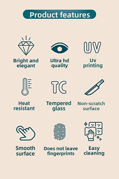 Vosevu Gray Ceramic Pattern Glass Stove Back Protector, Heat Resistant, Countertop Built-In and Kitchen Protection