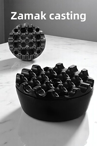 Transformacion Καπάκι Zamak Casting Στρογγυλό Τασάκι Μεταλλικό Τασάκι - Τασάκι Cafe ΜΑΥΡΟ 721606